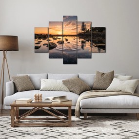 Obraz vodnej hladiny pri západe slnka (150x105 cm)