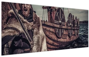 Obraz - Vikingský bojovník (120x50 cm)
