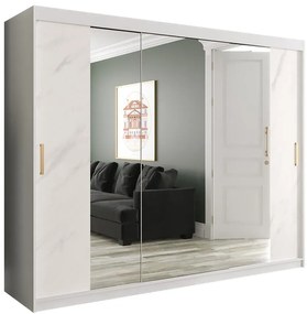 Skriňa Marmur T2 250 biely/mramor biely