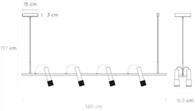 Lucide 20420/20/30 - LED Luster na lanku DUELE 4xLED/5,3W/230V