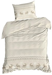 VIANOČNÉ RENFORCÉ OBLIEČKY LUKE 160X200 CM, 2 KS 70X80 CM VZOROVANÉ