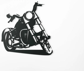 drevko Drevená nálepka na stenu Chopper Rozmer obrazu: 35,5 x 32,5 cm, Farba dekorácie: Čierna