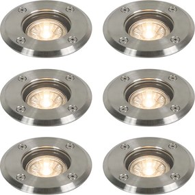 Vonkajšie zemné bodové svetlo oceľ 11 cm IP67 - Basic Round