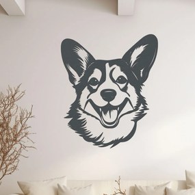 dřevo života Drevená dekorácia Corgi hlavy Rozmery - cm: 50x60, Zvoľte farbu dekoru: Bílá