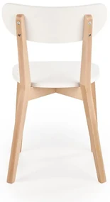 Jedálenská stolička Buggi, biela / buk