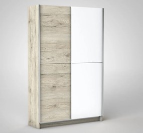 Šatníková skriňa Heimo, 125 cm, dub san remo/biela