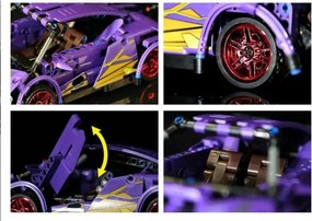 Stavebnica auta SUPERCAR No.J2003 fialová - 470 dielikov