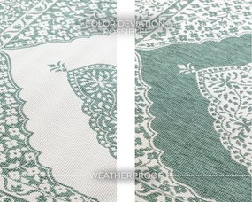 ELLE Decoration, Kusový koberec Gemini 106025 Green z kolekcie Elle – na von aj na doma, 120x170, zelená, chodba / predsieň