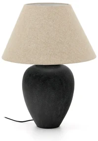 Čierno-béžová stolová lampa s textilným tienidlom (výška 60 cm) Mercadal – Kave Home