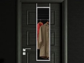 Závesné zrkadlo na dvere Bea 30x120 cm, strieborné%