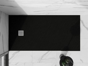 Mexen Stone+, obdĺžniková vanička z minerálneho kompozitu 180 x 100 cm, čierna matná, 44701018