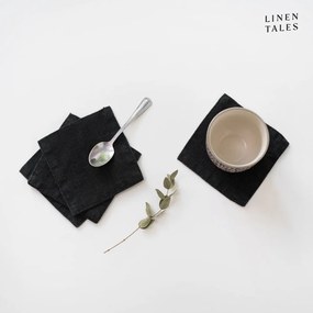 Čierne látkové obrúsky v súprave 4 ks - Linen Tales