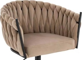 LuxuryForm DESIGN Stolička NORDEN VELUR na čiernom tanieri - latte