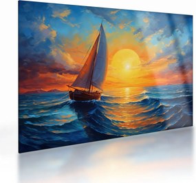 Sklenený obraz - Plachetnica (70x50 cm)