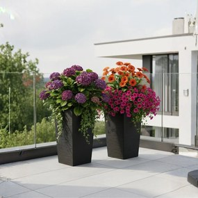 PLASTOVÝ KVETINÁČ PORTO RIFLO 75X39,5X39,5 CM ČIERNA