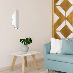 Nástenné svietidlo WALL 2xGU10/8W/230V biela/mosadz