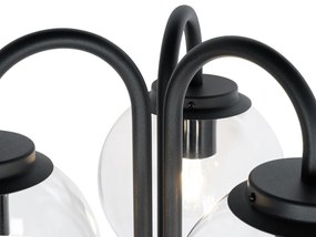 Lampa svietidlo čierna s priehľadným sklom 200 cm 3-svetlo IP44 - Sfera