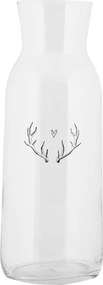 Sklenená karafa parožia so srdiečkom Love Deer - Ø 9*25 cm / 1000 ml