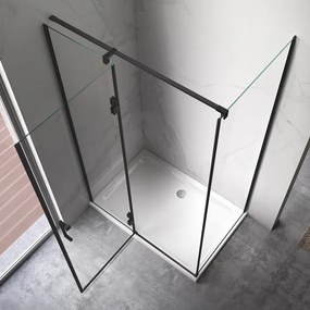 BPS-koupelny Obdĺžnikový sprchovací kút HYD-OK02C 110x80 čierny/transparent - bez vaničky