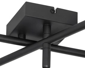 Moderné stropné svietidlo čierne 5-žiarovkové nastaviteľné štvorcové - Jeana