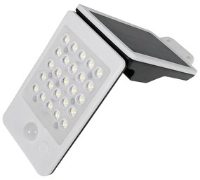 ACA Lighting LED solárne svietidlo ELISA so senzorom pohybu 2W/4000K/200Lm/IP65/Li-on 3,7V/1mAh, biele