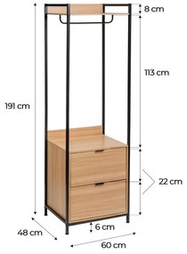 Otvorená šatníková skriňa v prírodnej farbe 60x190x48 cm Armarios – Casa Selección