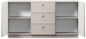 Komoda Lorini 150 cm na sokli - kašmírová / čierne úchytky G