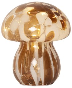 STAR TRADING Svetelná LED dekorácia Funghi Brown Glass 15 cm