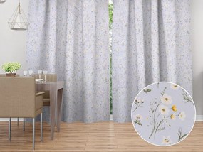 Biante Bavlnený záves Sandra SA-617 Margarétky na svetlo modrom 150x140 cm