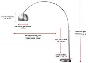 Stojaca lampa 21599 Oblúková Medená  - Komfort-nábytok