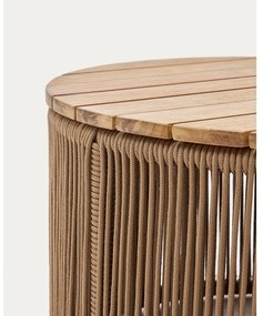 Okrúhly záhradný odkladací stolík s doskou z akácie ø 60 cm Dandara – Kave Home