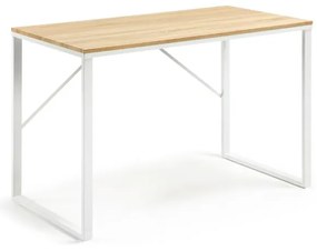 Biely písací stôl s doskou v drevenom dekore Kave Home Lisbet