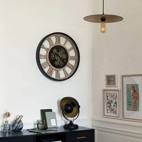 Nástenné hodiny Meca, čierna/hnedá