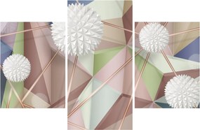 Obraz - 3D Abstrakcia v pastelových farbách (90x60 cm)