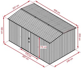 Záhradný domček na náradie, krídlové dvere Avenberg HUNTER G1 4.1 x 2.6 m ANTRACIT