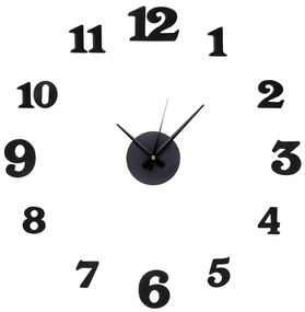 Samolepiace nástenné hodiny MPM 3508/12bk – čierne, priemer 50 cm
