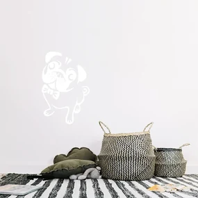 Sablio Samolepka na stenu: Mops - 40x60 cm