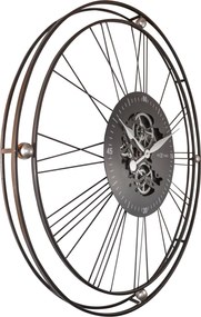 Nástenné hodiny Roman Gear Clock 90,5 cm čierno-zlaté