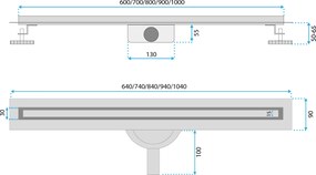 Rea Neox Slim Pro, sprchový odtokový žľab 100cm, čierna matná, REA-G2712