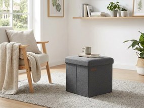 Skladací taburet s úložným priestorom COZY CUBE 30x30 cm, tmavosivý