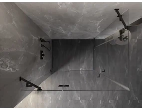 Mexen Lunar Duo, výklopný sprchový kút 120 x 75 cm, 8mm číre sklo, čierny profil, 834-120L-075P-70-00