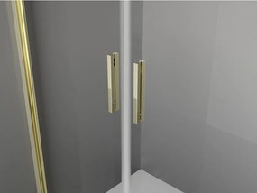 Mexen Exo, dvojité výklopné sprchové dvere 70 cm, číre sklo, zlatá, 814-070-000-50-00