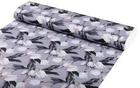 Biante Dekoračný štvorcový obrus PML-034 Biele tulipány na sivom 90x90 cm