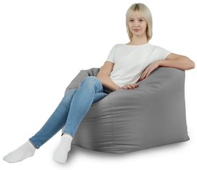 Sedací vak AMALFI plyš oceľový