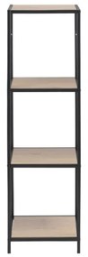 Knižnica v dekore duba v čierno-prírodnej farbe 37x120 cm Seaford – Actona