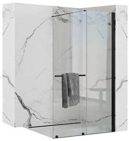 Rea Cortis, posuvná sprchová zástena 120x195cm, 6mm číre sklo, čierny profil, REA-K8880