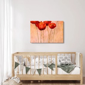 Obraz - Červené tulipány (90x60 cm)