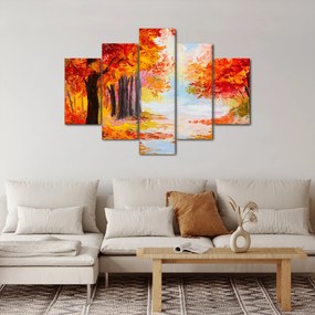 Obraz - Olejomaľba, farebná jeseň (150x105 cm)