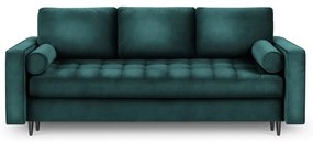 Petrolejovozelená zamatová rozkladacia pohovka Milo Casa Santo