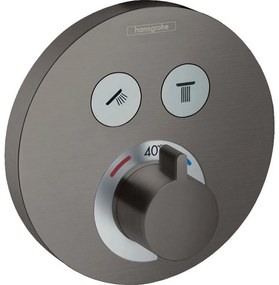 HANSGROHE ShowerSelect S termostat pod omietku pre 2 spotrebiče, kartáčovaný čierny chróm, 15743340